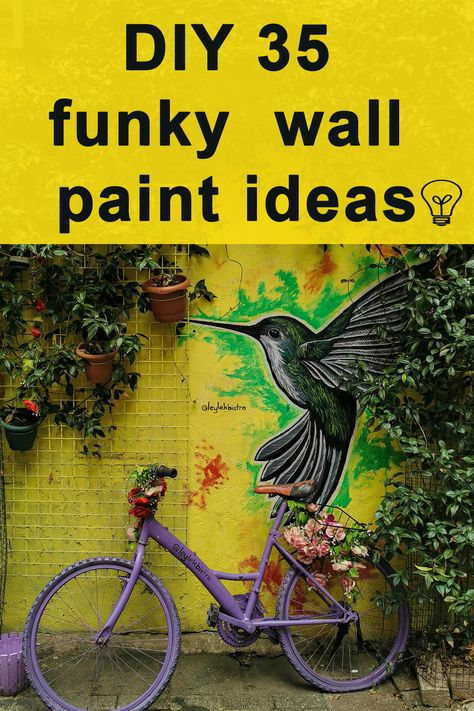 Looking to add some personality and flair to your walls? Dive into our curated list of 35 funky wall paint ideas that will inspire you to get creative and bold with your home decor. From geometric patterns to vibrant murals, these ideas will help you turn any room into a masterpiece. Whether you’re a DIY enthusiast or just looking for some fresh inspiration, these funky wall paint ideas are sure to spark your imagination. Perfect for DIY enthusiasts and interior design lovers. Salon Wall Painting Ideas, Wall Art Ideas Diy Paint, Diy Boho Wall Mural, Easy Wall Murals Diy, Cool Wall Painting Ideas Creative, Hand Painted Wall Murals Diy, Easy Mural Ideas Diy, Funky Wall Paint, Funky Wall Paint Ideas