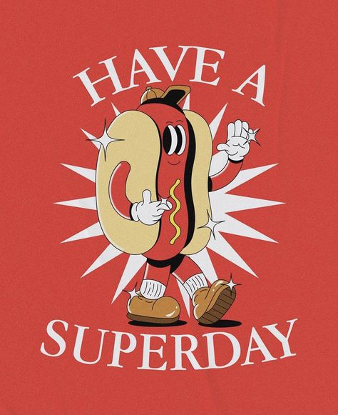 Inspo good vibes hot dog ilustrator ilustracion Cartoon Hot Dog, Hot Dog Graphic, Hot Dog Doodle, Hot Dog Wallpaper, Hot Dog Logo, Hot Dog Poster, Hot Dog Art, Hot Dog Drawing, Hot Dog Illustration