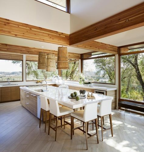 Kitchen Island With Seating For 4, Modern Contemporary Kitchen, Modern Appartement, Island Table, Large Kitchen Island, Kitchen Island With Seating, Relaxation Room, Island With Seating, Kitchen Pictures