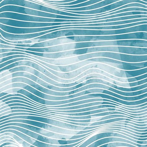 Watercolor Wave, Wave Illustration, Waves Vector, Water Illustration, Water Background, Line Artwork, Water Patterns, Waves Background, Water Ripples