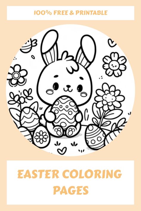 Easter Coloring Pages Printable Painting, Colorful Eggs, Cute Bunnies, Easter Coloring, Easter Printables Free, Easter Prints, Easter Images, Easter Coloring Pages, Coloring Supplies