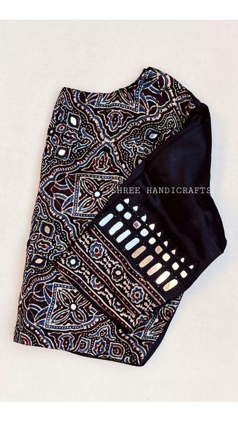 SOLD Ajrakh cotton mirror work blouse with mirror work details on backside,swipe left to see the Blouse design Size 36 to 42 *Dry wash… | Instagram Ajrakh Saree Blouse Designs, Ajrak Blouse Designs, Ajrakh Blouse Designs, Ajrak Blouse, Statement Blouses, Ajrakh Blouse, Blouse With Mirror Work, Mirror Work Saree Blouse, Cotton Blouse Pattern