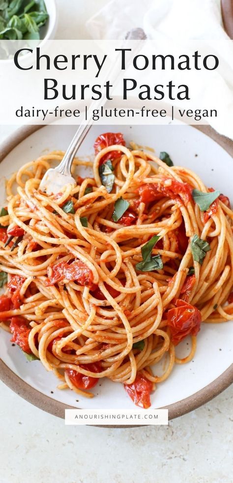 Best Cherry Tomato Recipes, Cherry Tomato Dishes, Fresh Cherry Tomato Pasta, Simple Tomato Pasta, Burst Tomato Pasta, Cherry Tomatoes Pasta, Cherry Tomato Recipes Pasta, Recipes Using Cherry Tomatoes, Bursted Cherry Tomato Pasta