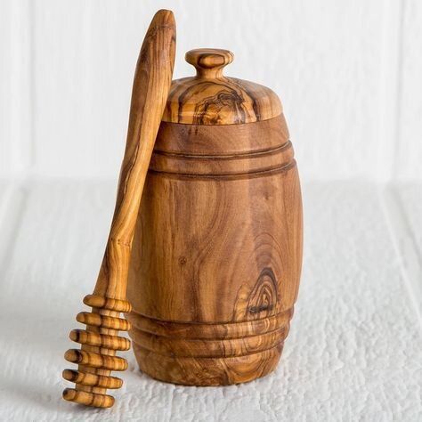 Honey Pots & Jars | Bee & Beehive Things We LOVE | Nauvoo Mercantile Bee Products, Bee Stuff, Honey Pots, Bee Shop, Wood Turning Lathe, Deco Nature, Lathe Projects, Wood Turner, First Home Gifts