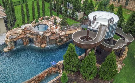 TOP 10 Lucas Lagoons Insane Pool Episodes as selected by the fans. Image of top pool Insane Pools, Backyard Water Parks, Dream Backyard Pool, Lagoon Pool, Luxury Pools, Resort Style Pool, Dream Pools, Pool Builders, Backyard Pool Designs