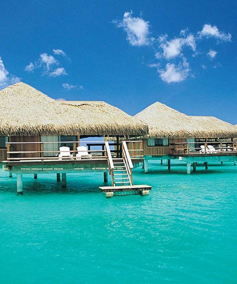 Overwater Vacation Bungalow Rentals Water Bungalow, Overwater Bungalows, Crystal Blue, Honeymoon Destinations, Vacation Places, Future Travel, Romantic Travel, Bora Bora, Tahiti