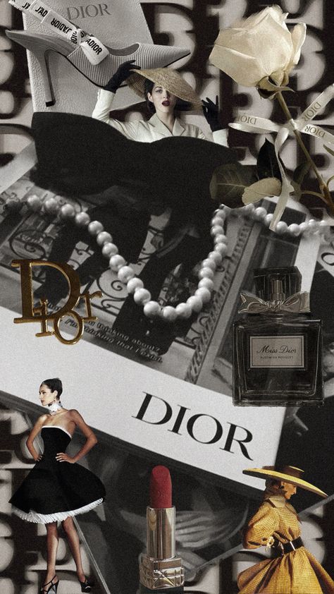 Y2k Wall Collage, Dior Aesthetic Wallpaper, Couture Draping, Vogue Photography, Wall Cover, Dior Aesthetic, Dior Girl, Retro Wallpaper Iphone, Fashion Clipart