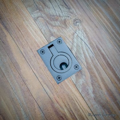 Recessed Trap Door Pull - BRONZE Hidden Trap Door In Floor, Deck Trap Door Ideas, Basement Trap Door Ideas, Trap Door On Deck, Diy Trap Door, Floor Trap Door, Crawl Space Access Door In Floor, Trap Door In Floor, Trap Door To Basement