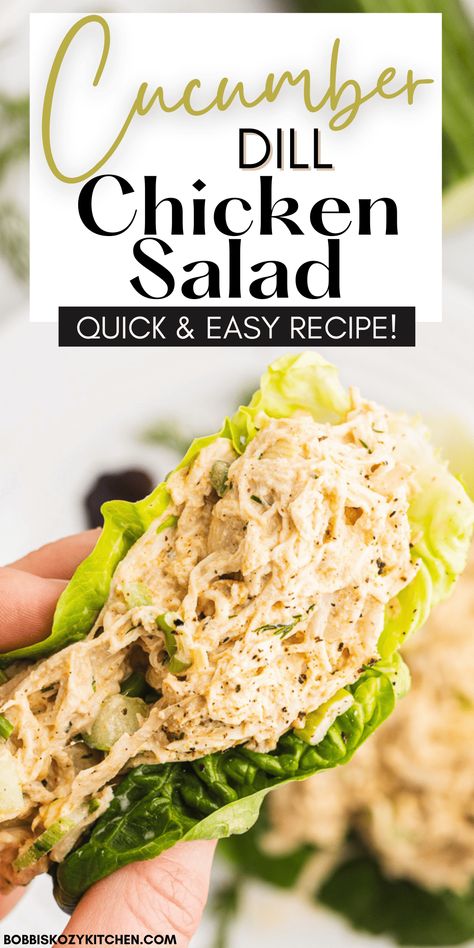 Dill Chicken Salad Recipe, Chicken Salad Chick Recipe Copycat, Dill Chicken Salad, Dill Chicken, Cucumber Dill Salad, Rotisserie Chicken Salad, Can Chicken Recipes, Dill Recipes, Dill Dressing