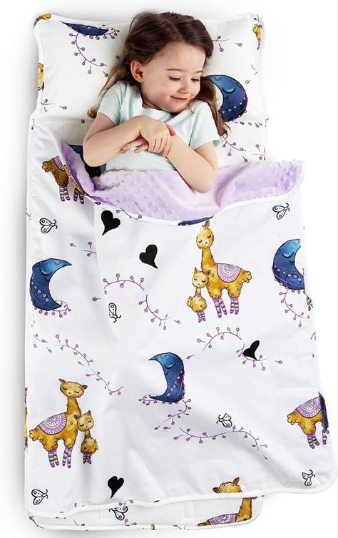 JumpOff Jo - Toddler Nap Mat - Sleeping Bag for Kids with Removable Pillow and Ultra Soft Blanket for Preschool, Daycare, and Sleepovers - Llama & Mama Kids Nap Mats, Toddler Nap Mat, Pillow Mat, Toddler Nap, Baby Llama, Wash Pillows, Mini Crib Sheets, Nap Mat, Sleeping Pads