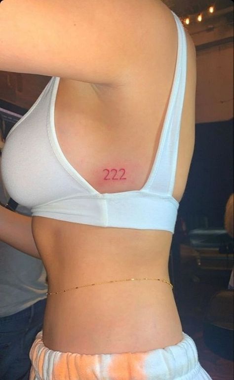 222 Tattoo, Angel Number Tattoo, Number Tattoo, Number Tattoos, Small Tats, Pretty Hand Tattoos, Discreet Tattoos, Tattoo Meaning, Aesthetic Tattoo