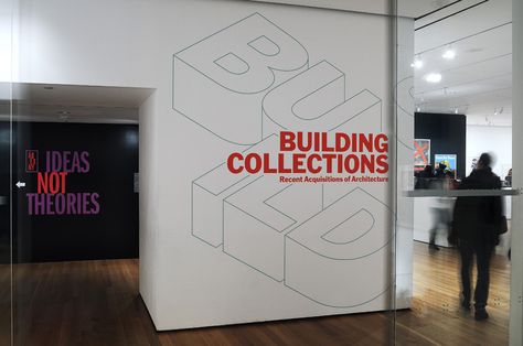 Building Collections - The Department of Advertising and Graphic Design Photo Studio Wall Design, Logo Wall Design, Office Wall Design, Architecture Graphic Design, Art Galleries Design, Retail Signage, Wall Graphic, Wall Text, Moma Design