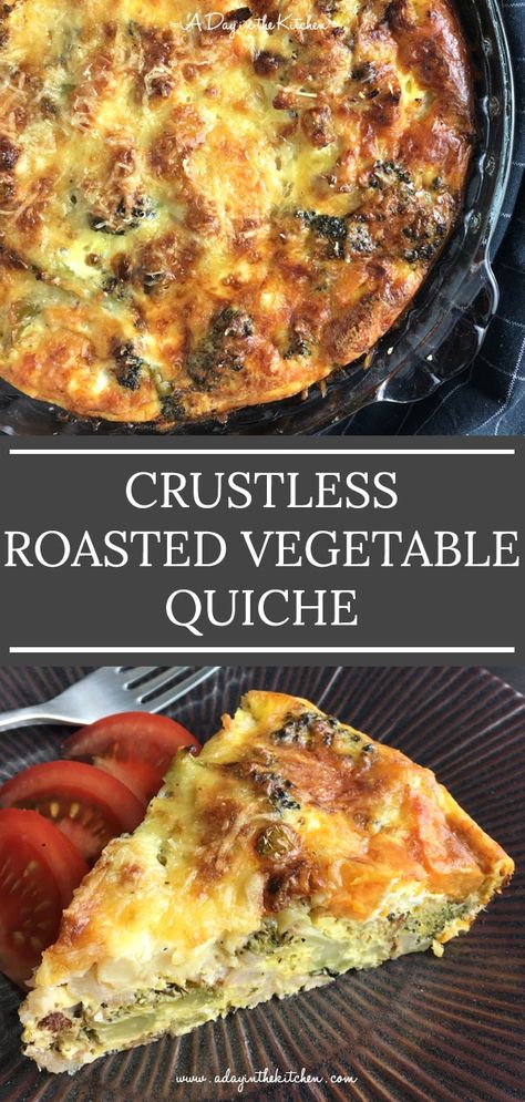 Quiche Recipes Crustless, Vegetable Quiche Recipes, Vegetable Quiche, Winter Vegetable, Breakfast Quiche Recipes, Quiche Recipes Easy, Cheese Quiche, Roasted Vegetable, Crustless Quiche