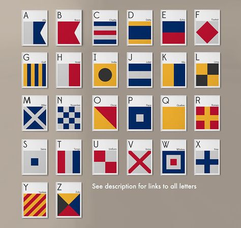 Letter B // International Maritime Signal Flags // Navy Flag Letter // B for Bravo // Nautical Art // Typography Art // Phonetic Alphabet International Maritime Signal Flags are used to signal and send messages to or from ships. Whilst the Phonetic Alphabet is by many organisations Maritime Signal Flags, Navy Flag, Flag Alphabet, Phonetic Alphabet, Signal Flags, Nautical Flags, Typography Art Print, Custom Book, Alphabet Art