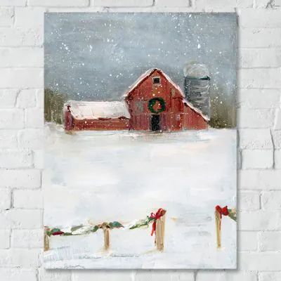 CHRISTMAS AT THE FARM | Shop Sales Events Antique Farmhouse Christmas On The Farm, Barn Painting, Snowy Winter, Dog Wall Art, Poster Artwork, Decorating With Pictures, Antique Farmhouse, Red Barn, On The Farm