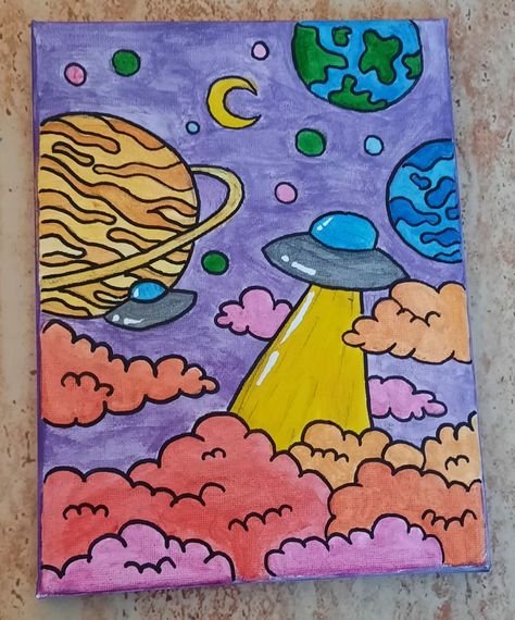 Planet Drawing Ideas, Alien Drawing Easy, Planet Drawings, Planets Drawing, Planet Sketch, Outer Space Drawing, Universe Drawing, Planet Drawing, Alien Drawings