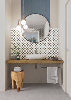 Oasis Bathroom, Moroccan Floor Tiles, Warm Tiles, Flora Garden, Vinyl Decor, Encaustic Tile, 아파트 인테리어, Bad Design, Bathroom Collections