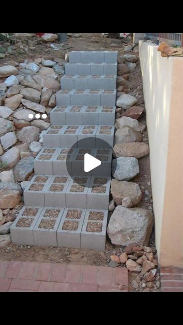 Cinder Block Garden, Cinder Blocks, Garden Stairs, Landscaping Flowers, Front Yard Landscaping Plans, Summer Mantle Decor, Garden Steps, Front Yard Landscaping Simple, Sleepover Activities