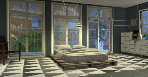 Sims 4 CC's - The Best: Gravity Windows and Doors by minc7878 Sims 4 Update, Big Windows, Sims 4 Cc, Sims 3, Sims Cc, Outdoor Bed, Windows And Doors, Gravity, Sims 4