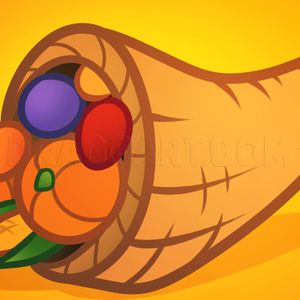 How To Draw A Cornucopia, Step by Step, Drawing Guide, by Dawn | dragoart.com Drawing Guide, Small Pumpkins, Artists For Kids, Guided Drawing, Step Drawing, Lessons For Kids, Step By Step Drawing, Types Of Food, Cool Drawings