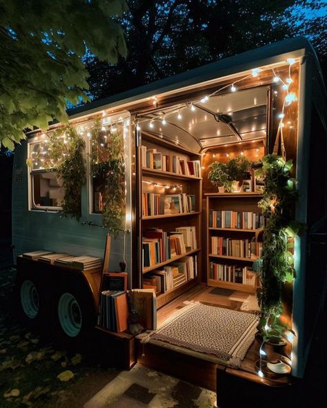 Camper Bookstore, Book Truck Library, Library On Wheels, Bookstore On Wheels, Airstream Bookstore, Camper Library, Trailer Library, Mobile Book Store, Van Library