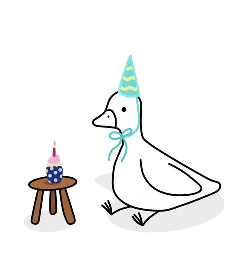 Funny Doodles Birthday, Happy Birthday Silly Goose, Funny Happy Birthday Drawings, Birthday Card Simple Drawing, Cool Birthday Drawings, Cute Happy Birthday Cards For Boyfriend, Happy Duck Drawing, Happy Bday Drawings, Birthday Duck Drawing