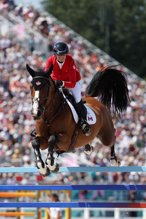 Erynn Ballard and horse Nikka VD Bisschop of Team Canada compete in the Jumping Team Qualifier on day six of the Olympic Games Paris 2024 at Chateau de Versailles on August 01, 2024 in Versailles, France. (Photo by Mike Hewitt/Getty Images) Equestrian Olympics, Olympic Horses, Versailles France, The Olympic Games, Paris Summer, Paris Olympics, Team Canada, Summer Olympics, Horse Pictures