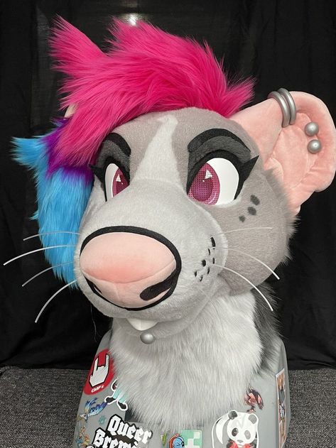 Rat Fursuit, Rat Mask, Fursuit Head Base, Rat Girl, Fursuit Ideas, Fursuit Head, Suit Ideas, Wolf Dog, So Creative