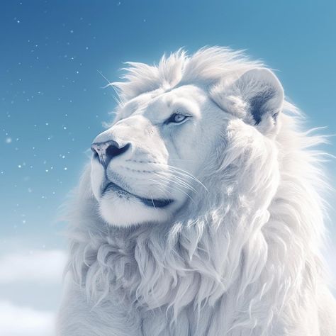 Winter Storm Lion White Lion Aesthetic, Widget Art, Albino Lion, Blue Eyes Aesthetic, Snow Lion, Pink Boy, Lion Artwork, Lion And Lioness, Snow Art