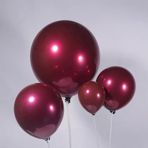 Burgundy Theme Party, Thanksgiving Day Decorations, Burgundy Balloons, Birthday 19, Burgundy Party, Baby Birthday Decorations, Sleepover Birthday Parties, Metallic Balloons, Balloon Arrangements