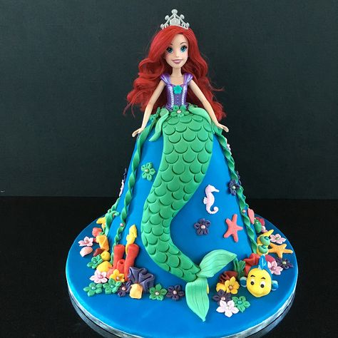 Mermaid Doll Cake, Ariel Doll Cake, Dolly Varden Cake, Princess Doll Cake, Art Birthday Cake, Lily Cake, Ariel Cake, Dolly Varden, Barbie Doll Cakes