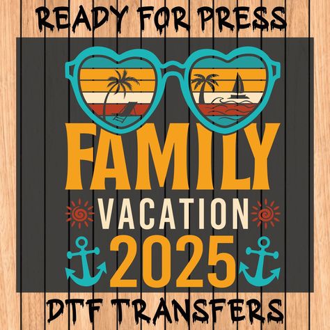 Ready To Press, Ready For Ship, Dtf Transfers, High Quality, Heat Press, Dtf Tranfers For Shirt Design size.  W:5"->H:5,6" W:6"->H:6,7" W:7"->H:7,8" W:8"->H:8,9" W:9"->H:10" W:10"->H:11" W:11"->H:12,3" W:12"->H:13,4" W:13"->H:14,4" W:14"->H:15,6" W:15"->H:16,8" Please pay attention to these dimensions when ordering. Application 1. Preheat for 15 sec to remove moisture. 2. Place transfer white side down, image up. 3. Press at 325oF for 15 sec. 4. Peel cool. 5. Cover with parchment paper and press 15 sec. 🎨 Care Instructions: Turn inside out, cold wash, no bleach, no softener, no dry clean, low tumble dry. 💦 🌟 Why Choose Our Transfers? - Quick turnaround. - No minimum order. - Works on all shirts. - Colors pop on any shade. - Soft feel, long-lasting. Please Note: - Listing for heat transf Cruise Kids, Family Cruise, Parchment Paper, Dtf Transfers, Heat Press, Family Vacation, Pay Attention, Heat Transfer, Shirt Design