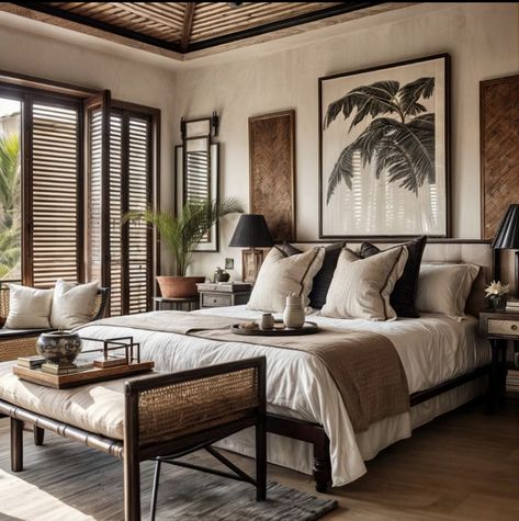 British West Indies Interior Design, Modern British Colonial Style Master Bedrooms, Spanish Style Homes Interior Bedroom, West Indies Bedroom, West Indies Decor, Colonial Bedroom, Colonial Interior Design, British Colonial Decor, Colonial Interior