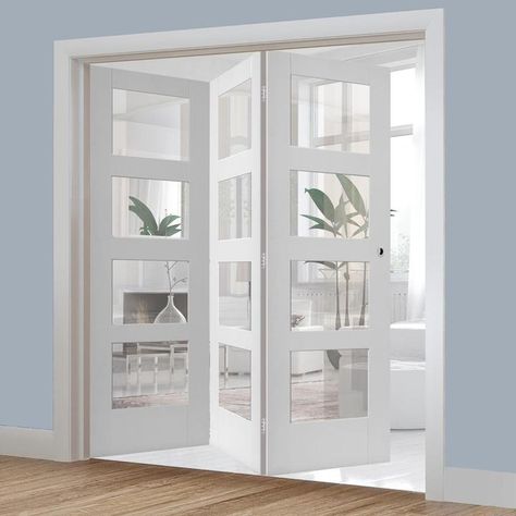 Tri Fold Doors Folding Doors Internal, Internal Folding Doors, Folding Door, Timber Veneer, Lounge Ideas, Wall Opening, Oak Doors, Door Sets, Folding Doors