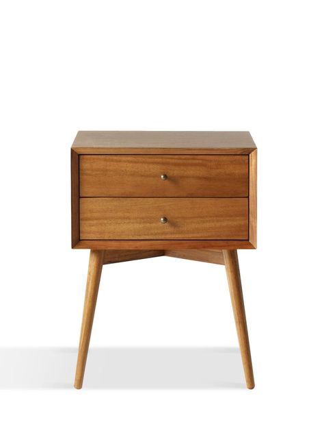 West Elm Mid Century, Midcentury Bedside Table, Mid Century Bedside, Mid Century Bedroom, Bedside Cabinets, Cabinets Drawers, Conceptual Design, Bedside Tables, Ash Wood