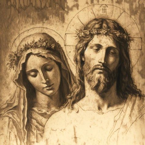 Jesus And Mary, Jesus Christ Art, Catholic Images, Jesus Painting, Biblical Art, Mary And Jesus, Jesus Art, Catholic Art, Classical Art