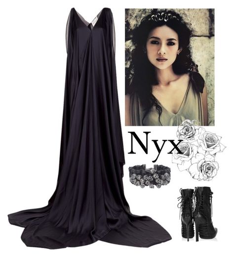 "Goddess Nyx" by vampirliebling ❤ liked on Polyvore featuring Maison Rabih Kayrouz, Consuelo, Haider Ackermann, percyjackson, olympus, nyx, Hades and underworld Nyx Goddess Aesthetic Outfit, Nyx Goddess Cosplay, Nyx Goddess Outfit, Nyx Costume Goddesses, Nyx Goddess Costume, Nyx Cosplay, Nyx Costume, Nyx Hades, Greek Style Dress