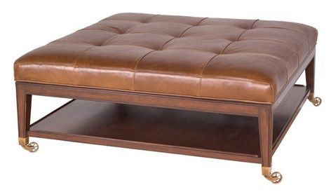 Tucker Ottoman W158-OT - Our Products - Vanguard Furniture Square Ottoman Coffee Table, Leather Ottoman Coffee Table, Ottoman Square, Ottoman Round, Simple Stitching, Ottoman Upholstered, Luxe Home, Table Ottoman, Leather Storage Ottoman