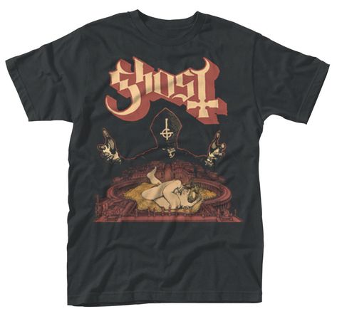 100% Official Ghost 'Infestissumam' T-Shirt printed on 100% cotton garment Ghost Tshirt, Ghost Tee, Ghost Bc, Gothic Metal, Mens Items, Ghost Shirt, Pop Punk, Band Shirts, New Age