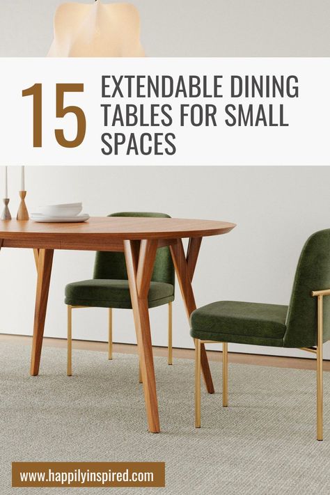 11 Best Extendable Dining Tables for Small Spaces (2023) - Happily Inspired Small Extending Dining Table, Expandable Round Table, Round Dining Table Extendable, Expandable Dining Tables Small Spaces, Small Extendable Dining Table, Expandable Dining Tables, Dining Tables For Small Spaces, Dining Table For Small Spaces, Expandable Dining Room Table