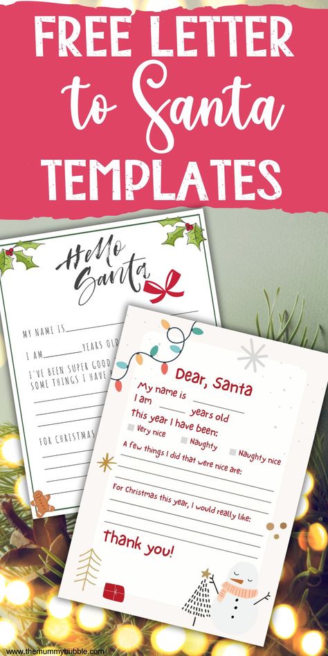 free letter to Santa template Kids Letter To Santa Printable, Free Printable Letters To Santa, Free Letter To Santa Printable, Letters To Santa Station, Free Santa Letter Printable, Letters To Santa Free Printable, Santa Letters To Kids Free Printable, Letters To Santa Template, Santa Letter Template Free Printable