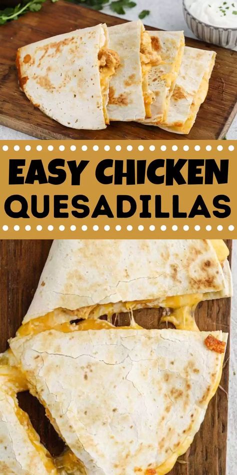 Canned Chicken Quesadillas Easy, Taco Bell Chicken Quesadilla, Simple Quick Dinner, Quesadilla Maker Recipes, Easy Chicken Quesadilla, Chicken Quesadillas Easy, Chicken Quesadillas Taco Bell, Easy Chicken Quesadillas, Dinner Idea Chicken