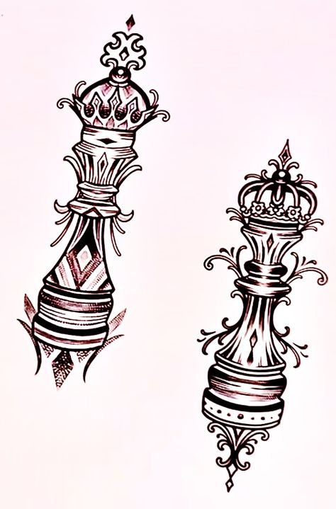 King And Queen Chess Piece Tattoo, Queen Chess Piece Drawing, Chess Tattoo Ideas, King And Queen Chess Pieces, Queen Cartoon, Chess Piece Tattoo, Color Wheel Art Projects, Chess Tattoo, Chess Match