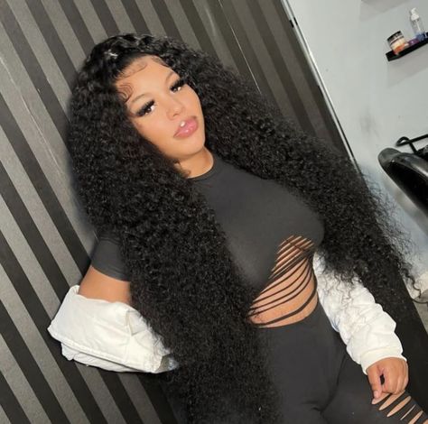 Fluffy Curly Hairstyles, Curly Wig With Fluffy Edges, Fluffy Baby Hairs On Wig, Big Fluffy Curls Black Women, Curly Fluffy Wigs, Curly Wig With Bow, Weave Ponytail, Weave Ponytail Hairstyles, Wavy Curly Hair