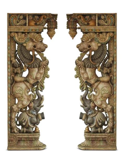 Temple Pillar Designs, Wood Sculpture Art, Mural Art Design, Ancient Drawings, Ancient Indian Architecture, Temple Design For Home, Door Design Images, Indian Art Gallery, Hindu Statues