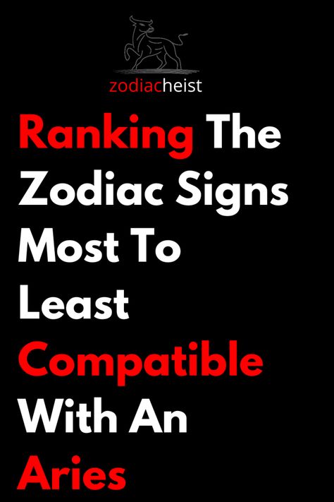 Ranking The Zodiac Signs Most To Least Compatible With An Aries - Zodiac Heist Scorpio Aries Compatibility, Aries Compatibility Chart, Aries Male, Aries Love Compatibility, Astrology Love Compatibility, Aries Compatibility, Zodiac Compatibility Chart, Aries And Capricorn, Aries And Scorpio