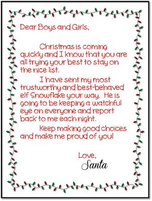 Elftastic Adventures - A Classroom Elf on the Shelf Link Up | Hanging Around In Primary Classroom Welcome Letter, Elf On Shelf Letter, Elf Classroom, Elf On The Shelf Arrival, Personalized Letters From Santa, Introduction Letter, Classroom Welcome, Santa Template, Santa Letter Template