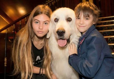 Thylane Blondeau  & Felix Bossuet Thylane Blondeau, Golden Retriever, Celebrities, Dogs, Animals