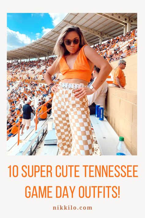 Tennessee Vols Outfit, Tennessee Football Outfits, Tennessee Vols Game Day Outfits, Vols Gameday Outfit, Tennessee Game Day Outfit, Tennessee Vs Florida, Ut Outfits, Orange Shirt Outfit, Tennessee Game Day