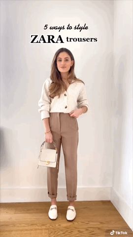 Zara Spring 2023 Outfits, Zara Inspired Outfits 2023, Zara Business Work Outfits, Classical Concert Outfit Classy, Zara Work Outfits Women, Zara Trousers Outfit, Zara Inspired Outfits, Camel Pants Outfit, Smart Casual Outfits For Women